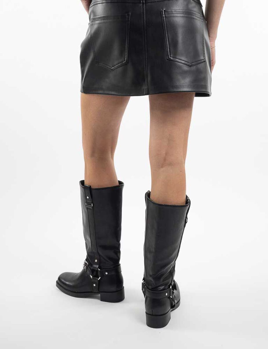 Falda Mini Ecocuero Mujer Zibel