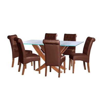 Juego de Comedor Latam Home Alicante 6 Sillas Chocolate