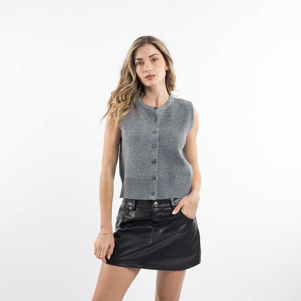 Sweater Botones Sin Mangas Mujer Zibel