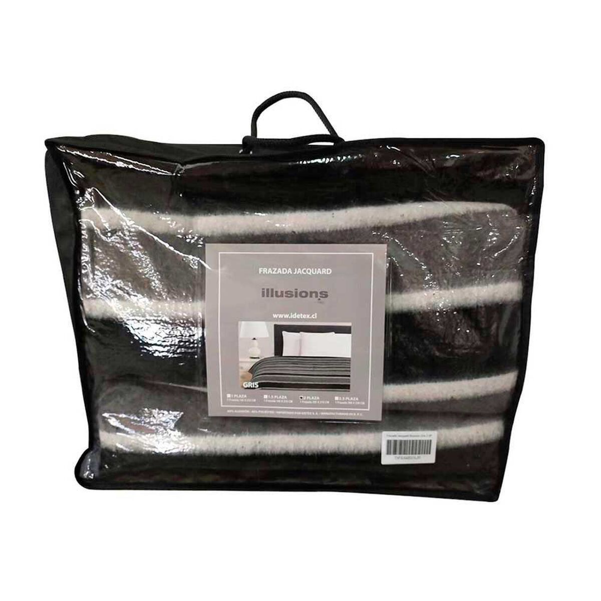 Frazada Jacquard Illusions King Gris