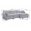 Seccional Izquierdo o Derecho Casanova Samantha Moderno 3 cuerpos + Ottoman Gris