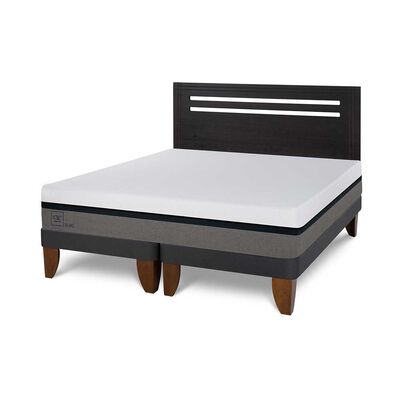 Imagen 1 del producto Cama Europea CIC Base Dividida 2 Plazas Balance + Respaldo Munich Negro