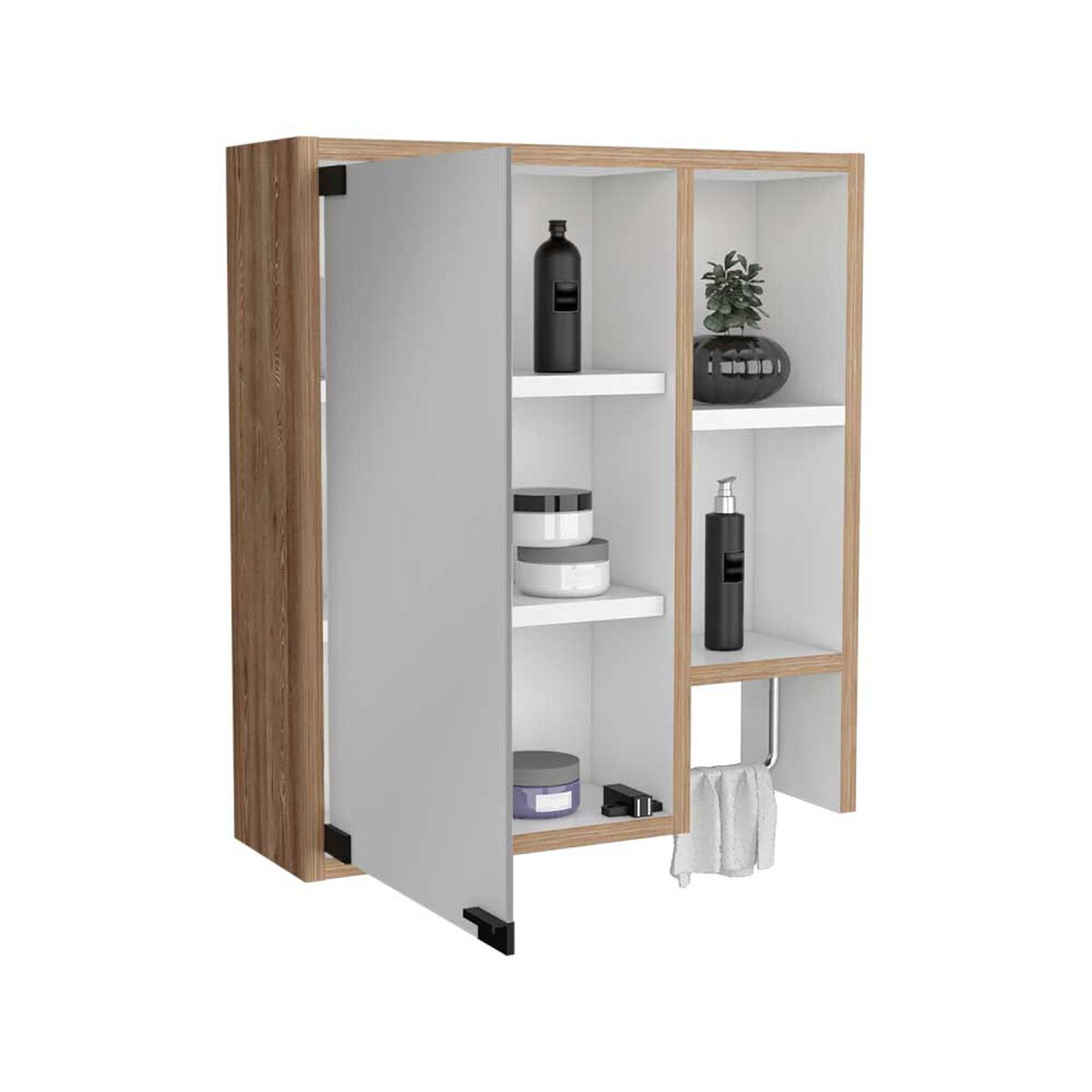 Botiqu&iacute;n con Espejo TuHome Martinica 1 Puerta Miel y Blanco