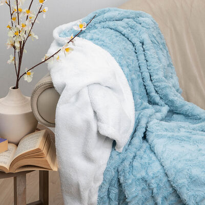 Imagen 1 del producto Manta de Poliéster Doral 1 Plaza Deluxe Celeste