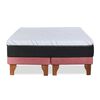 Cama Europea Latam Home Base Dividida 2 Plazas Zen Top Foam Soft Velvet Palo Rosa
