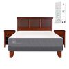 Cama Europea CIC Base Dividida 2 Plazas Smart + Respaldo + 2 Veladores New Torino Caramelo