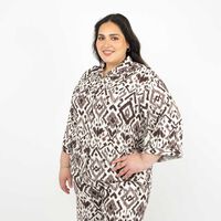 Blusa Manga Larga Mujer Extralindas Cafe, Crudo