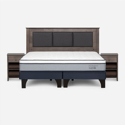 Imagen 1 del producto Combo Cama Europea Rosen king Indie BD + Respaldo y Veladores Rachel