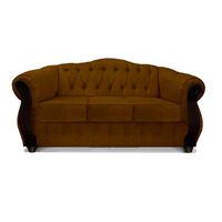 Sofá Elegant Detail Orlando 3 Cuerpos Tela Café