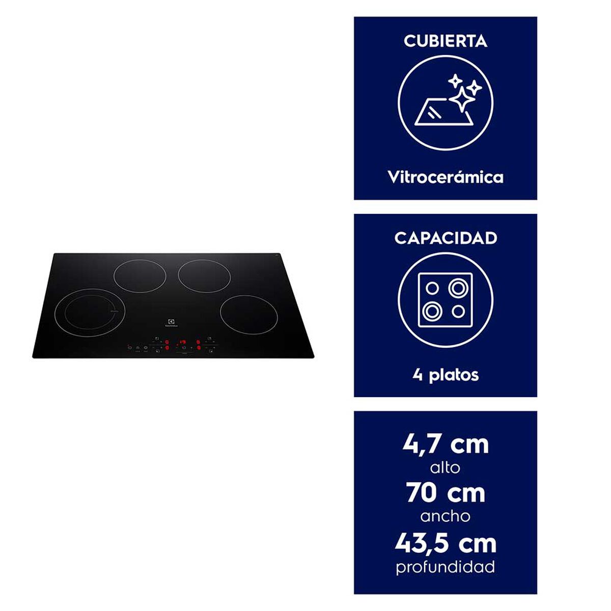 Encimera Eléctrica Electrolux VE7DT 4 Quemadores