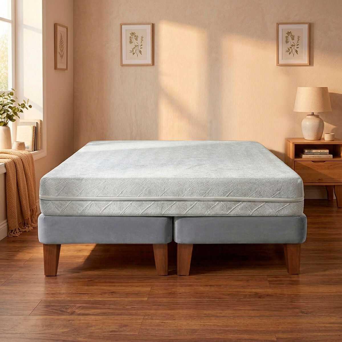 Cama Europea Latam Home 2 Plazas Zen Best 190 cm Gris