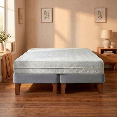 Cama Europea Latam Home 2 Plazas Zen Best 190 cm Gris