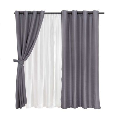 Set de Cortinas Mashini Atacama 140 x 220 cm Taupe