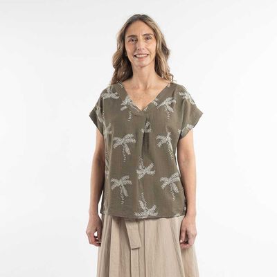 PORTMAN CLUB Blusa Estampada Manga Corta Mujer Portman Club