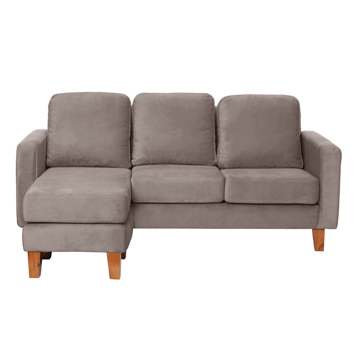 Seccional Intercambiable Latam Home Venecia 3 Cuerpos Gris + Sitial Munich Tela Gris