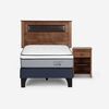 Cama Europea Rosen 1,5 Plazas Indie + Respaldo + Velador Ferrara