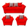 Juego de Living Elegant Detail Minesota Sof&aacute; 3 Cuerpos + Dos Sillones 1 Cuerpo Rojo