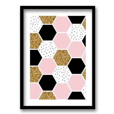 Cuadro Decorativo Retela Golden Honeycomb 40 x 30 cm