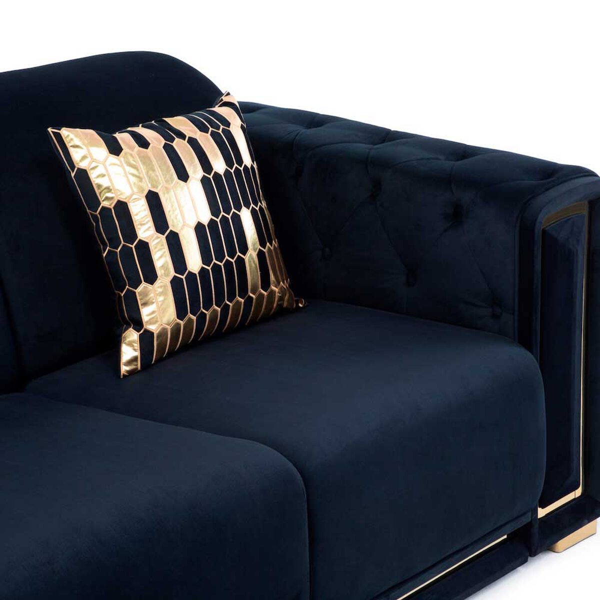 Sof&aacute; Daniels 3 Cuerpos Negro Dorado