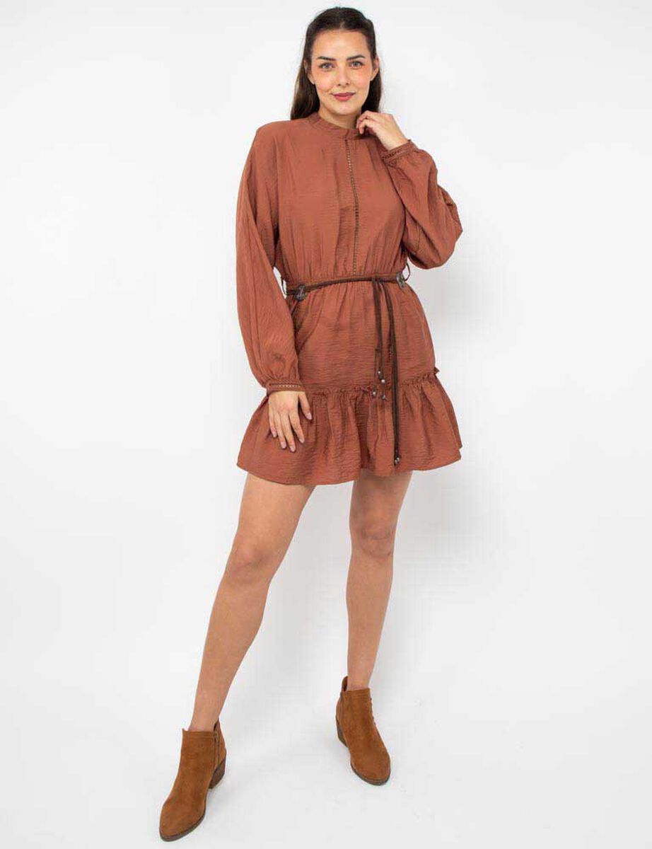 Vestido Corto Manga Larga Mujer Alma
