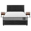 Cama Americana Flex 2 Plazas Star + Respaldo Royal Negro + 2 Veladores Rock