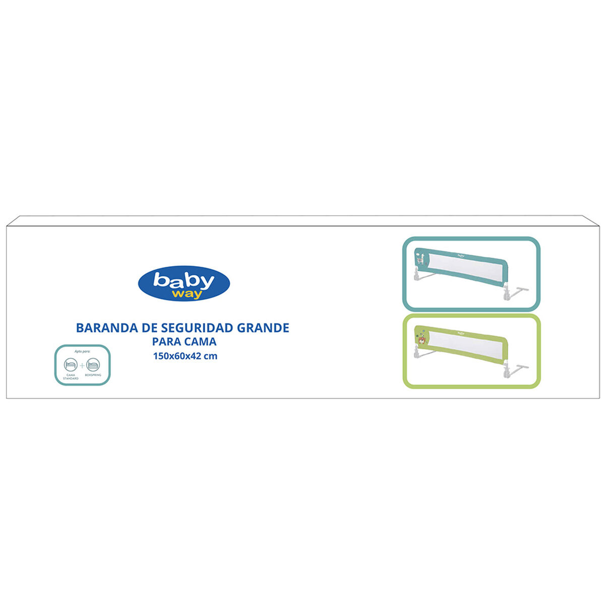 Baranda de Seguridad de Cama 150 cm Verde Baby Way Bw-Br02g21