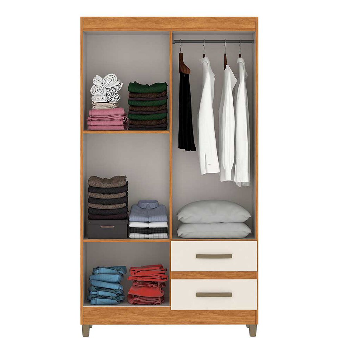 Cl&oacute;set Vekkahome Lisboa 4 Puertas 2 Cajones Blanco
