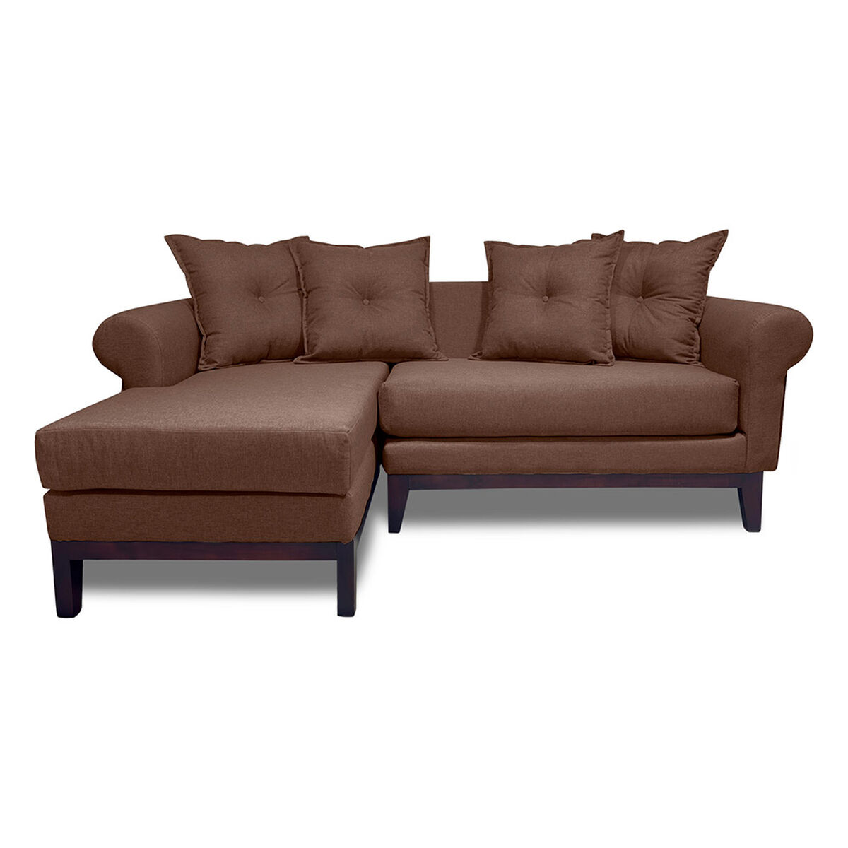 Seccional Izquierdo Living Factory Oklahoma 4 Cuerpos Caf&eacute;