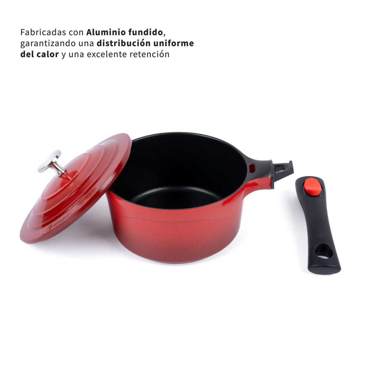 Bater&iacute;a de Cocina Aluminio Fundido Simplit Toulouse 7 Piezas Rojo