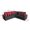 Seccional A&M Home Victor 2,2 Cuerpos Negro Burdeo