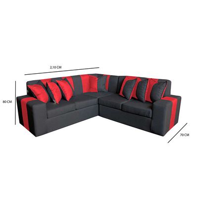 Imagen 1 del producto Seccional A&M Home Victor 2,2 Cuerpos Negro Burdeo