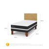 Cama Europea CIC 1,5 Plazas Ortopedic + Respaldo Villarrica Mostaza