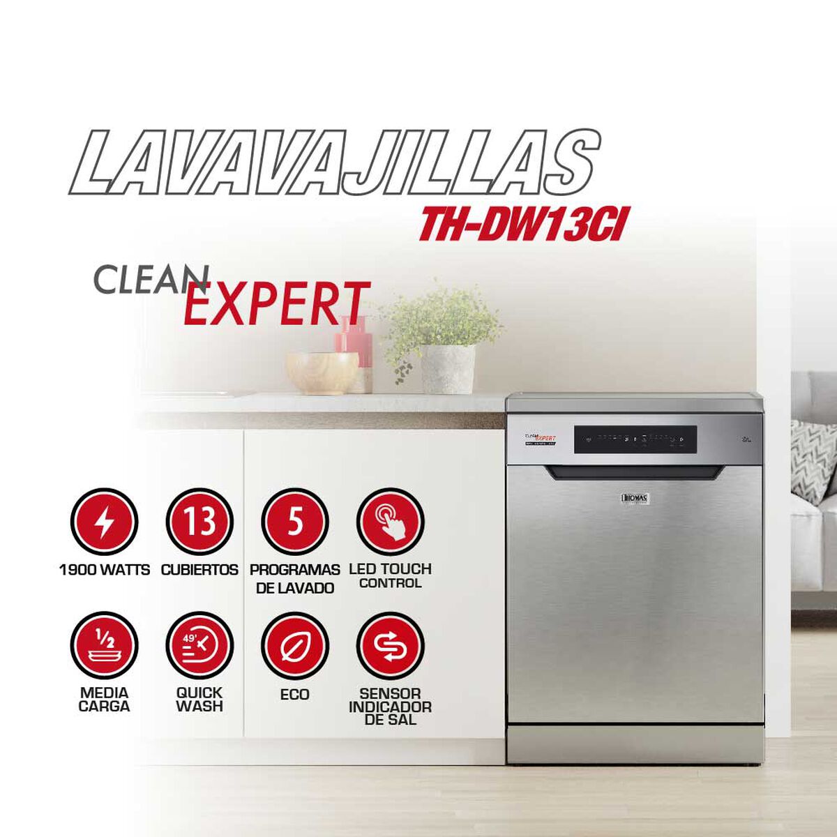 Lavavajillas Thomas TH-DW13Ci 13 cubiertos