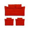 Juego de Living Elegant Detail Atlanta Sof&aacute; 2 Cuerpos + Dos sillones 1 Cuerpo Rojo