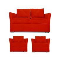 Juego de Living Elegant Detail Atlanta Sofá 2 Cuerpos + Dos sillones 1 Cuerpo Rojo