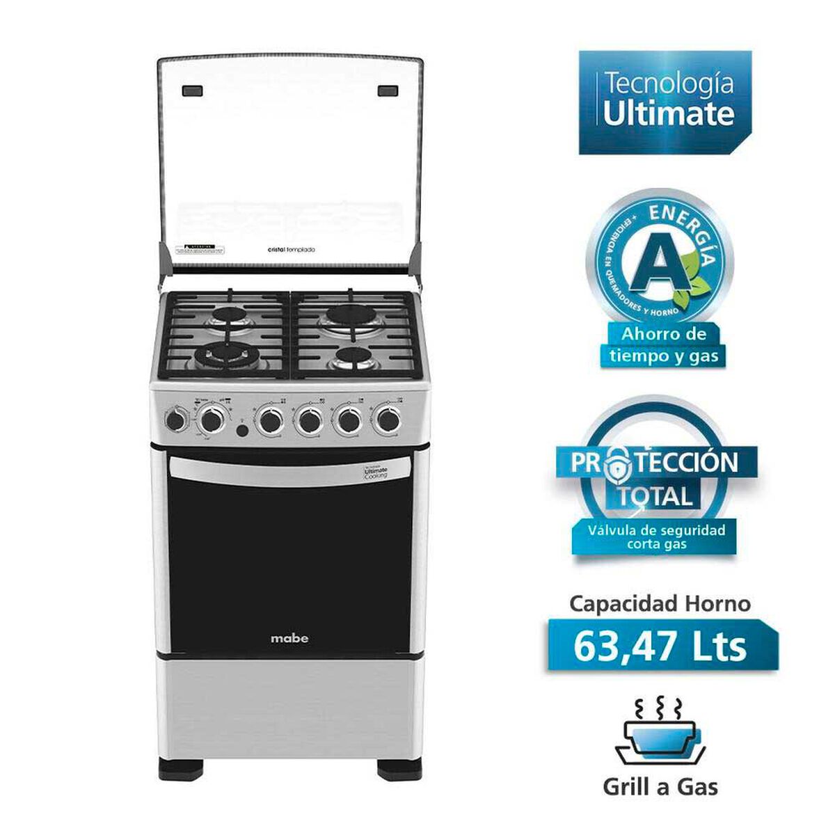 Cocina a Gas Mabe CMC5560FX0 4 Quemadores