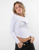 Polera Crop Con Estampado Manga Larga Mujer Icono