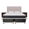 Box Spring CIC Base Dividida 2 Plazas New Ortopedic + Respaldo + 2 Veladores Tigris + Almohada