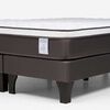 Cama Europea Rosen Base Dividida King New Style 4 Plus + Respaldo Ferrera Gris + 2 Veladores