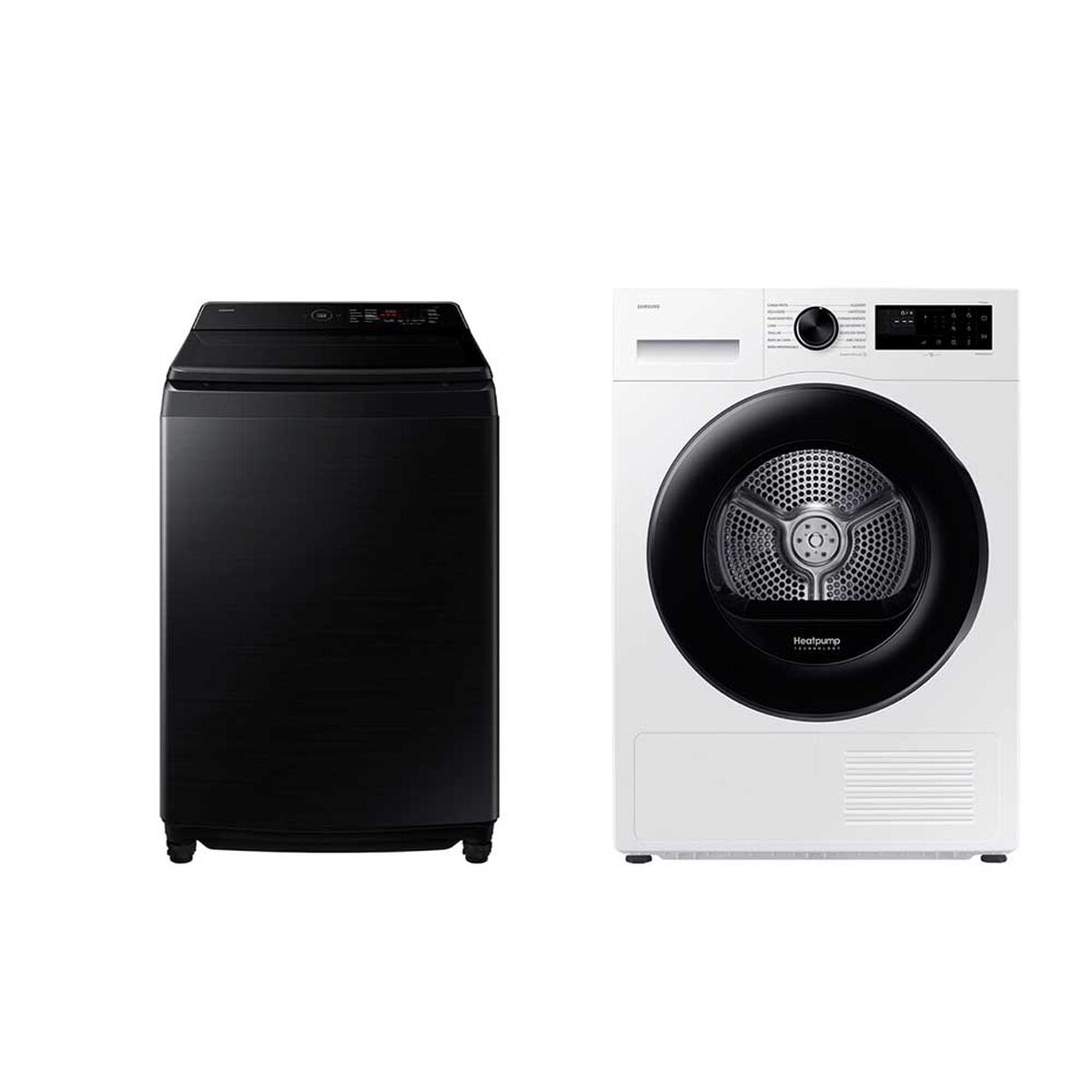 Lavadora Carga Superior Samsung 21 kg Bespoke AI + Secadora Bomba de Calor 9 kg