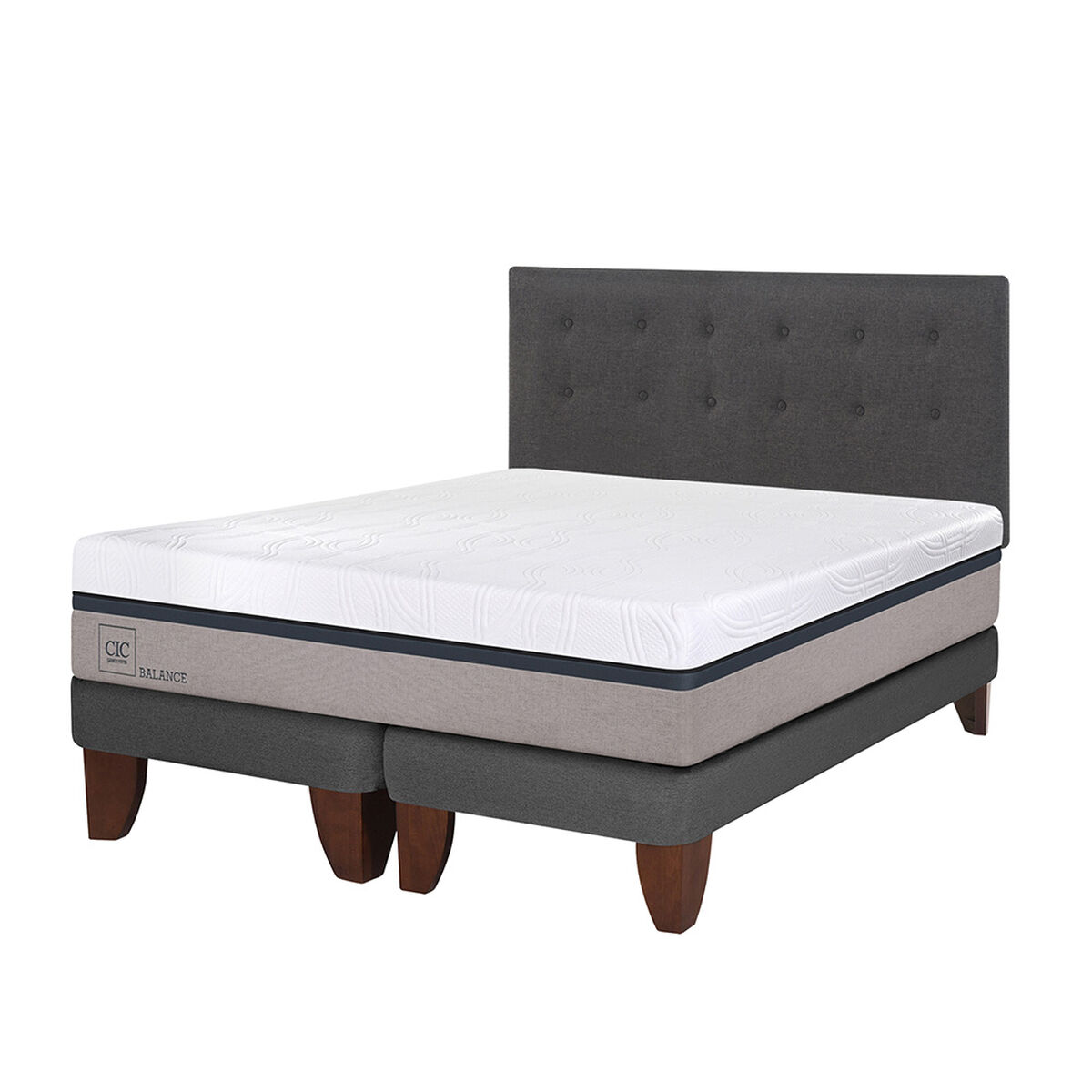 Cama Europea CIC Base Dividida 2 Plazas Balance + Respaldo Eufrates