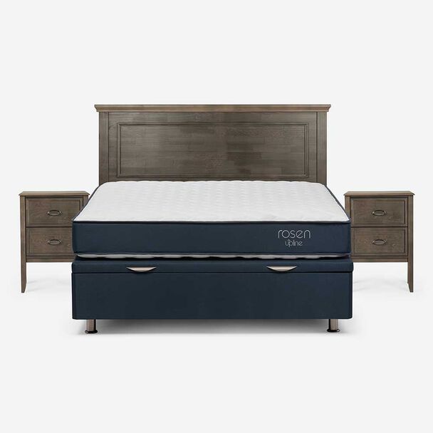 Boxet Rosen 2 Plazas UpLine + Respaldo + 2 Veladores Anna
