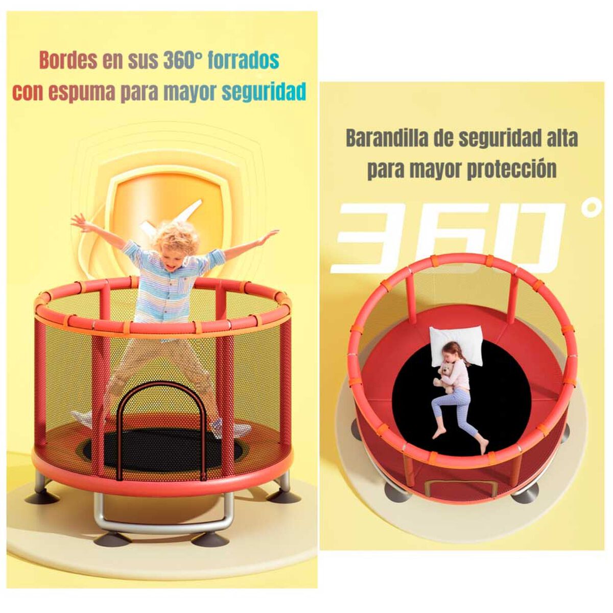 Cama Elástica Lubabycas Fly 150 cm con Barra Ejercicio