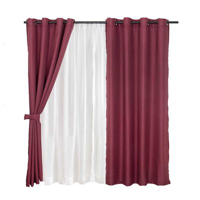 Imagen 1 del producto Set de Cortinas Mashini Atacama 140 x 220 cm Burdeo