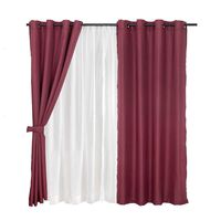 Set de Cortinas Mashini Atacama 140 x 220 cm Burdeo