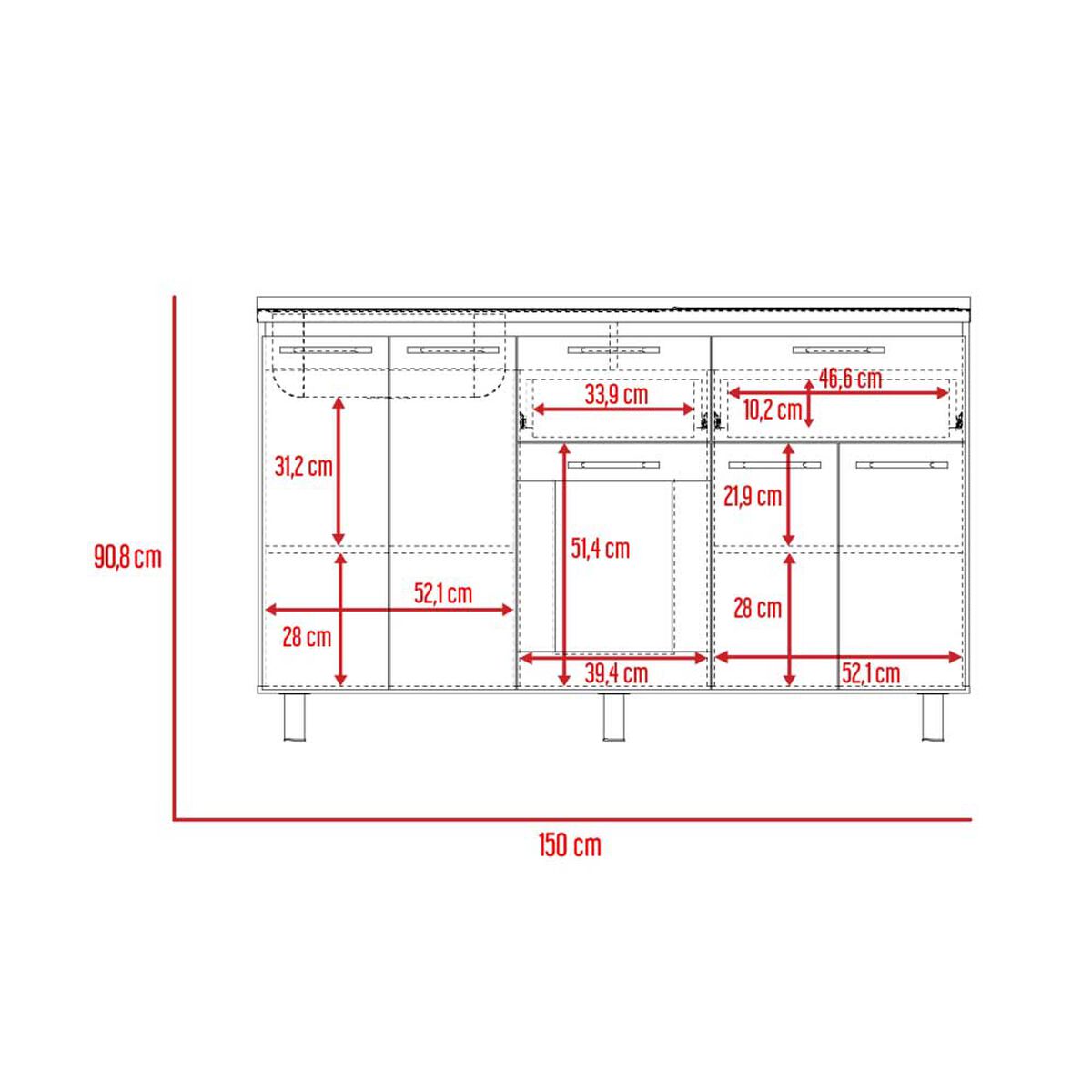 Combo Modulo Inferior con Lavaplatos + Modulo Superior TuHome Hasselt Gris Rovere