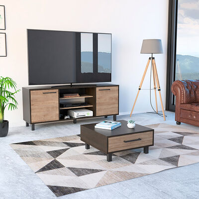 Rack TV Hasta 65" + Mesa de Centro TuHome Kaia