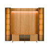 Rack TV 80" + Panel Neon Float Led + 2 Vitrinas Decocasa Carvalho