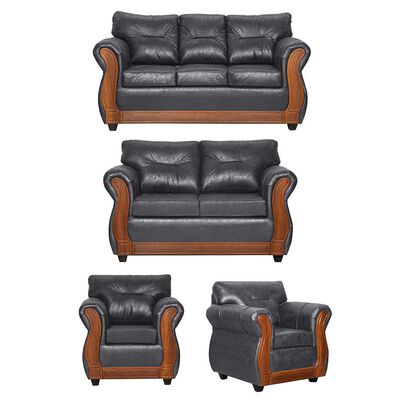 Juego de Living Black Factory Toronto 7 Cuerpos Gris