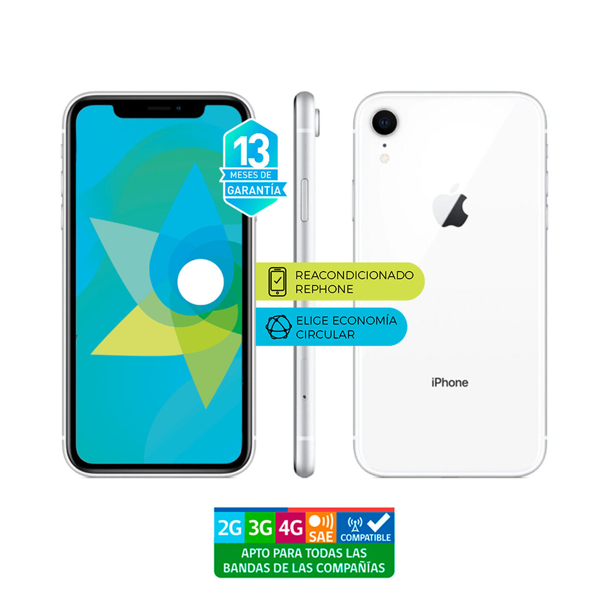 Celular Apple iPhone XR 64GB 6,1" Reacondicionado Blanco Liberado